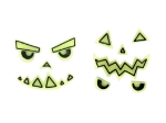 Gelové svítící samolepky na dýně – dva motivy ve stylu Halloween, ideální pro dětské tvoření bez řezání.