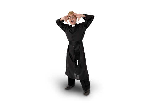 Levně Kostým kněze černý – velikost L-XL