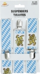 Picture of Oktoberfest suspenders with Bavarian pattern – blue and white, 70 cm