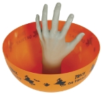 Obrázok z Halloweenska miska s rukou - oranžová 25 cm