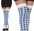 Dámské punčochy s modro-bílým kostkovaným vzorem na Oktoberfest