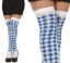 Dámské punčochy s modro-bílým kostkovaným vzorem na Oktoberfest