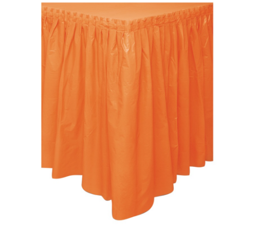 Plastová stolová sukňa oranžová - 74 × 426 cm