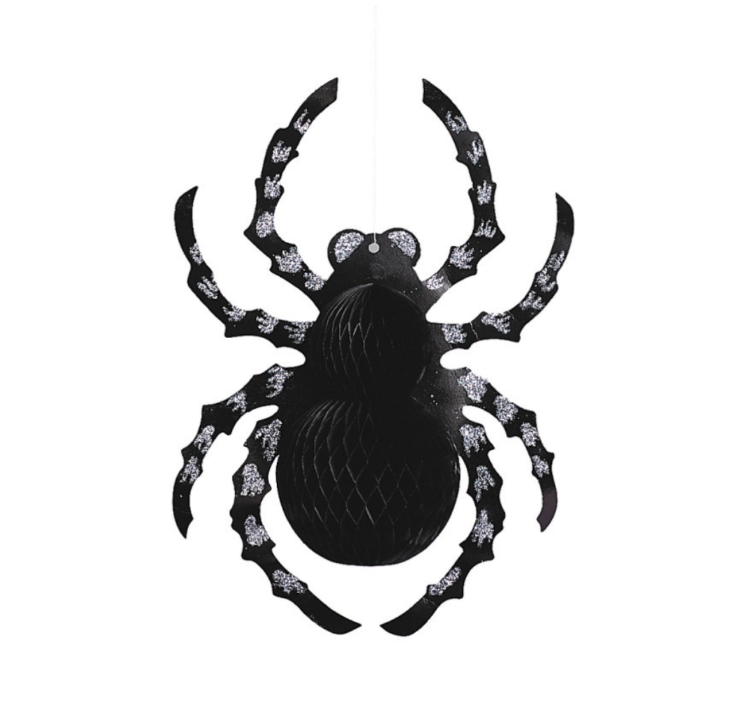 Závěsná dekorace pavouk s glitry – 35 cm