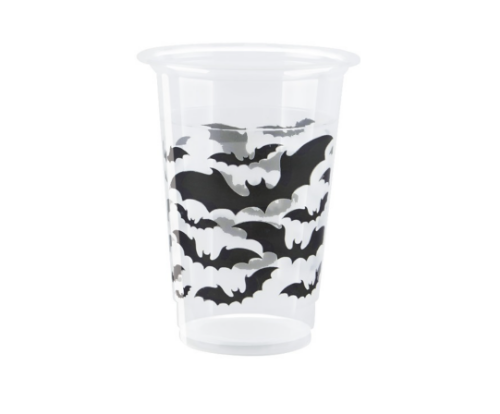 Levně Plastové kelímky s netopýry – Halloween – 8 ks