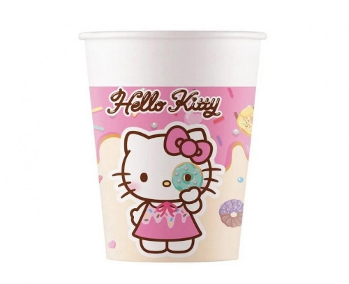 Levně Papírové kelímky Hello Kitty a Kuromi – 200 ml, 8 ks