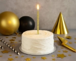 Obrázek Dortová svíčka Happy Birthday zlatá – 13 cm