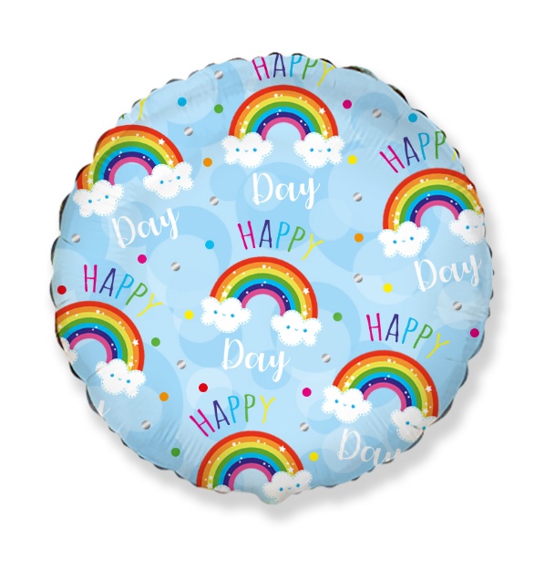 Obrázek Foliový balonek Happy Day - modrý 45 cm - Nebalený