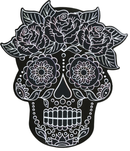 Levně Sada škrabacích obrázků Sugar Skull – 6 ks, 12 cm