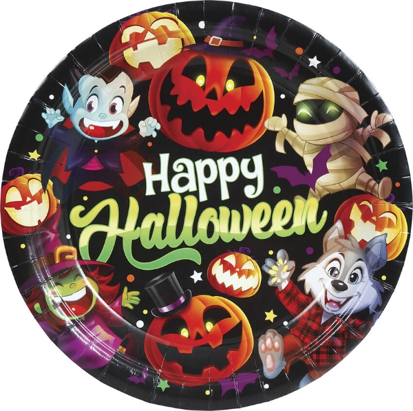 Papírové talíře Happy Halloween 23 cm – 6 ks