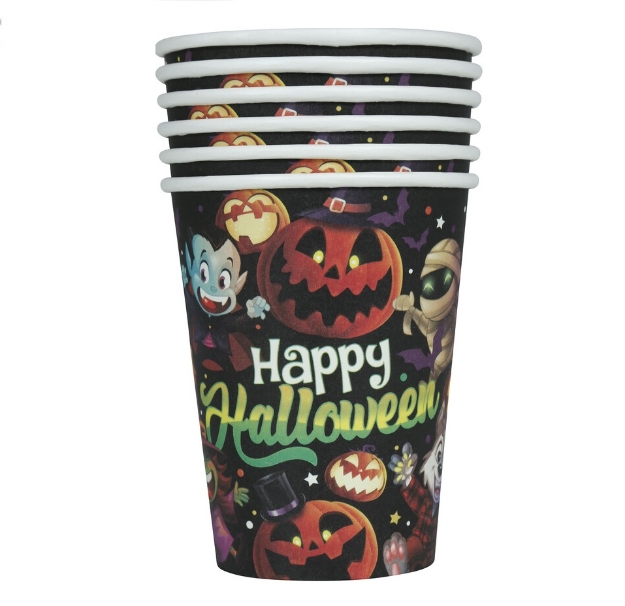 Obrázok z Papierové tégliky Happy Halloween 240 ml - 6 ks