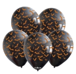 Obrázek Balonky Halloween netopýři černé s potiskem – 30 cm, 25 ks