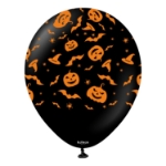 Obrázek Balonky Halloween dýně, netopýři a pavouci – 30 cm, 25 ks
