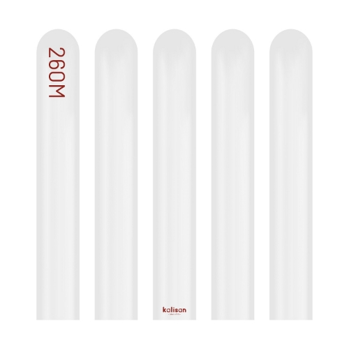 Levně Modelovací balonky perleťové bílé, Opaque Satin Snow White – 260M, 100 ks