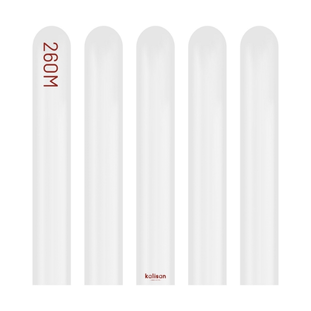 Obrázek Modelovací balonky perleťové bílé, Opaque Satin Snow White – 260M, 100 ks