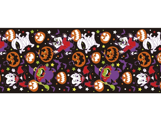Papírový běhoun na stůl Little Monsters 180 x 30 cm s halloweenskými motivy