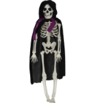 Visící kostlivec ženich 43 cm s černým pláštěm – Halloween dekorace