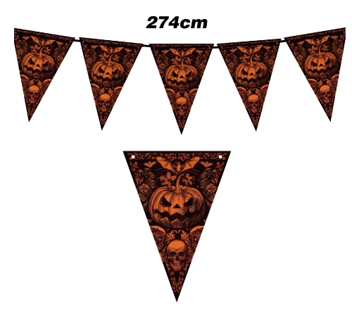 Levně Vlaječková girlanda Gothic Pumpkin – 274 cm