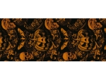 Papírový běhoun na stůl Gothic Pumpkin 275 x 28 cm s motivem dýní a lebek
