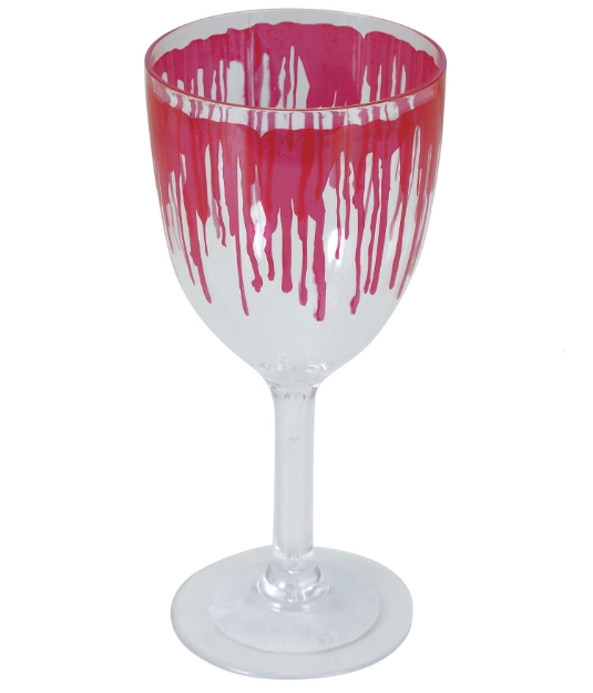 Plastový pohár s krvavým efektem 9x19 cm – ideální na Halloween párty