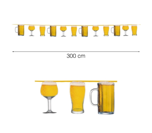 Levně Papírová girlanda Pivo, 15 dílků, 300 cm