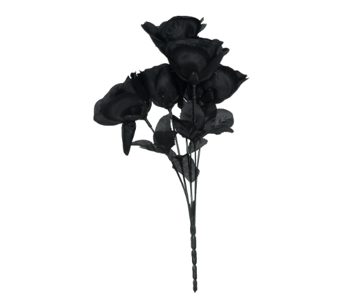 Černé růže ve svazku 35 cm