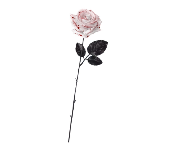 Bílá růže s krvavými skvrnami 42 cm