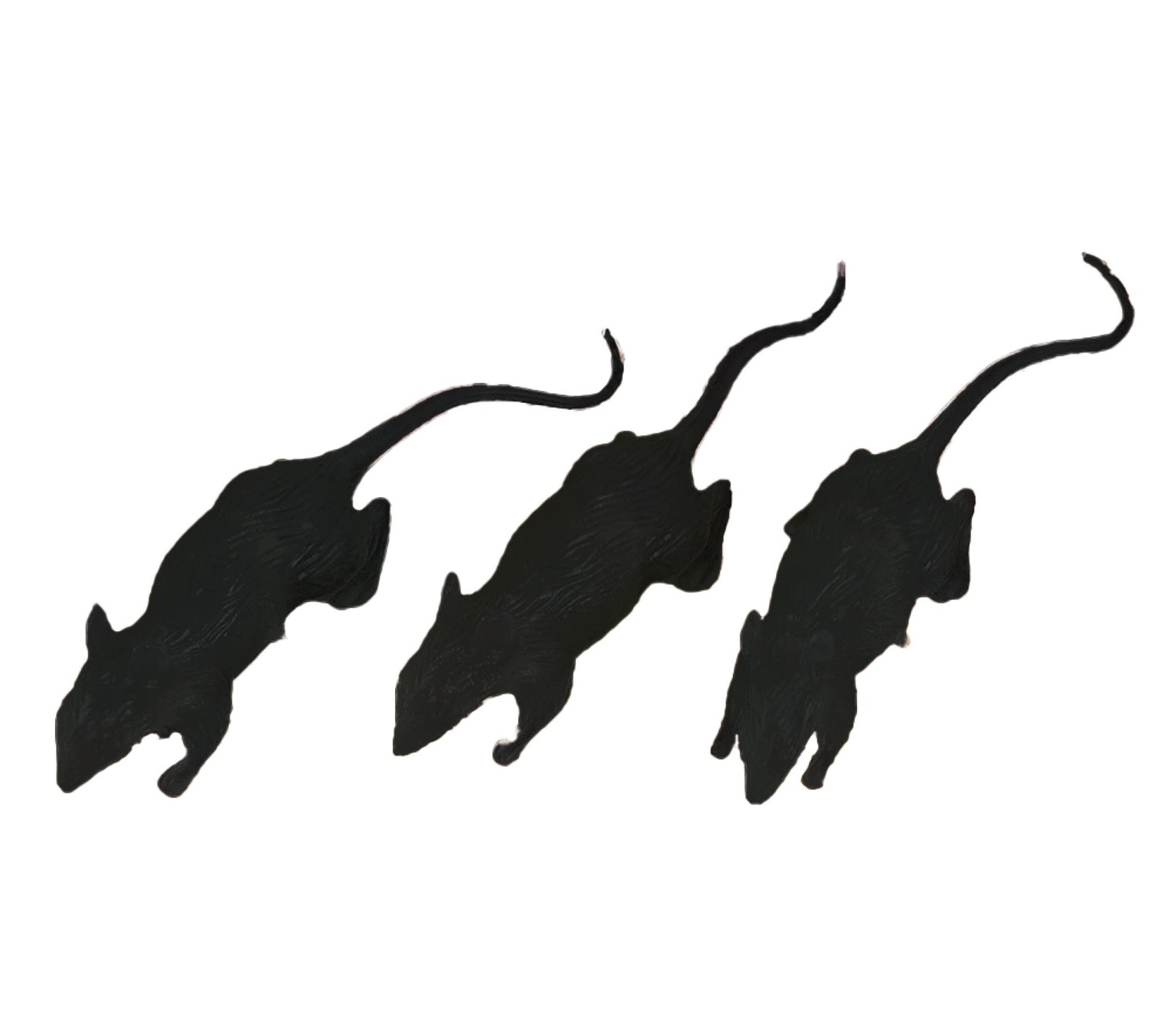 Pytlík 3 černé krysy 6 cm