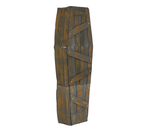Dekorační pěnová rakev v hnědé barvě 160 x 52 x 27 cm pro halloweenskou výzdobu