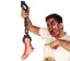 Uťatá noha s krvavými detaily a černým řetězem, 65 cm – halloweenská dekorace