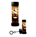 Bublifuk Halloween 14 cm s motivem dýně, netopýrů a čarodějnice