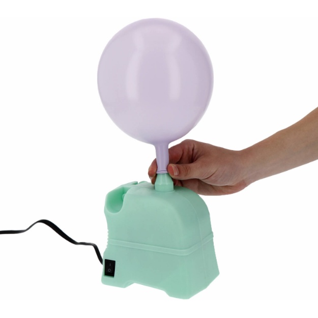 Elektrická pumpa na balonky 600W v tyrkysové barvě, s odnímatelnou tryskou