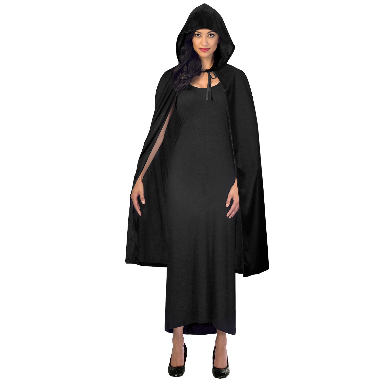 Černý plášť s kapucí unisex – One size