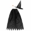 Dámská sada Čarodějnice – černý plášť, klobouk a nos, univerzální velikost pro dospělé