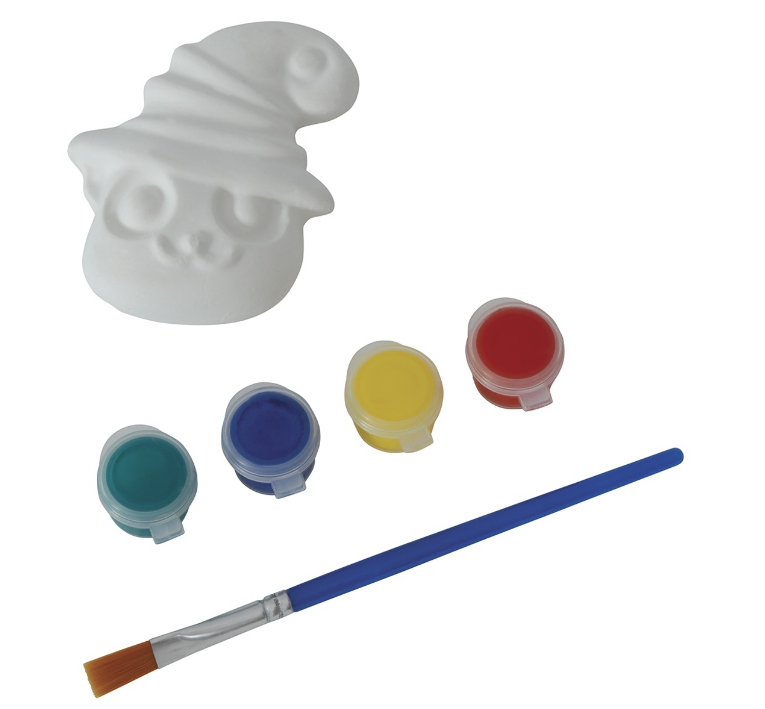 Sádrová dekorace k vybarvení Kočka – 6 cm, se sadou barev