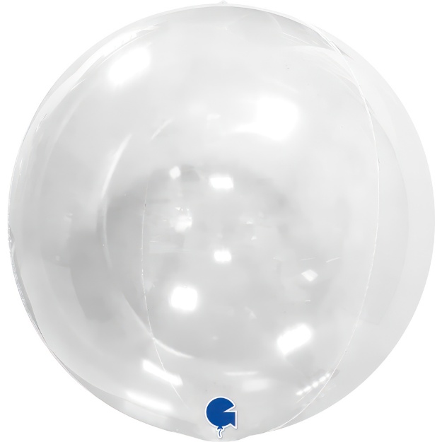 Průhledný fóliový balonek Globe 4D ve tvaru koule, 38 cm