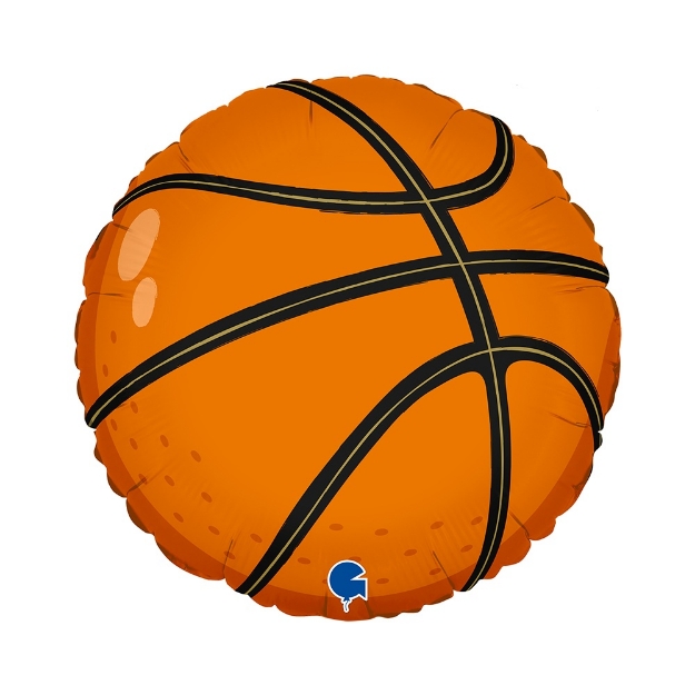 Fóliový balonek ve tvaru basketbalového míče, 46 cm
