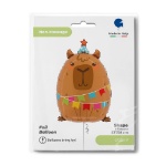 Obrázek Fóliový balonek kapybara s čepičkou 58 cm