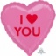 Fóliový balonek ve tvaru růžového srdce s nápisem I Love You, 43 cm