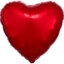 Fóliový balonek ve tvaru červeného metalického srdce, 43 cm, balení 10 ks