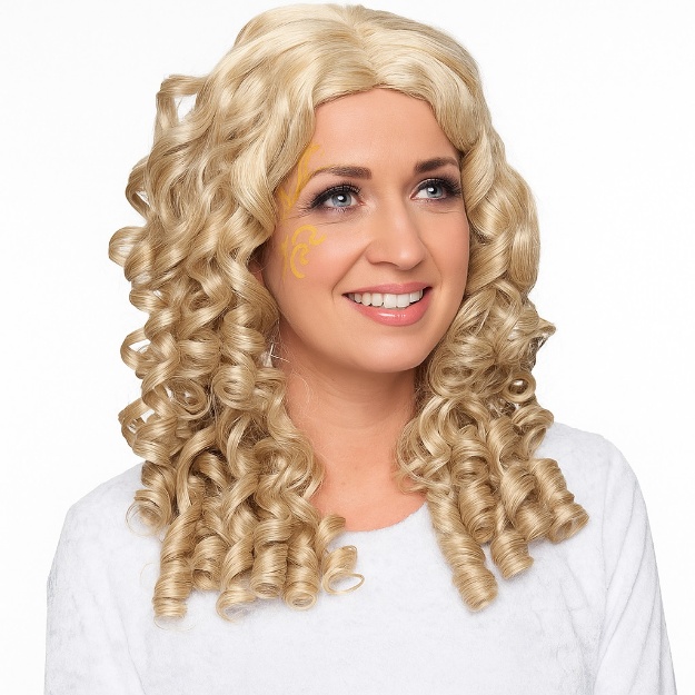 Blond andělská paruka s dlouhými kudrlinkami pro dospělé