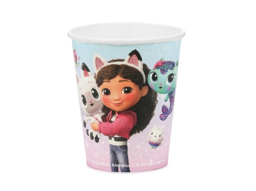 Levně Papírové kelímky Gábinin kouzelný domek ve filmu – 250 ml, 6 ks