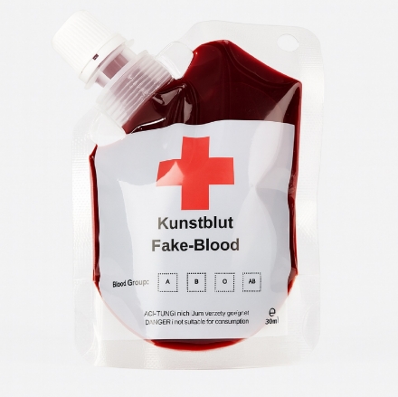 Infuzní sáček s falešnou krví, 30 ml, plastová halloweenská dekorace