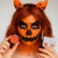Zoelibat Pumpkin Set – oranžový a černý make-up, štěteček a kontaktní čočky s motivem dýně