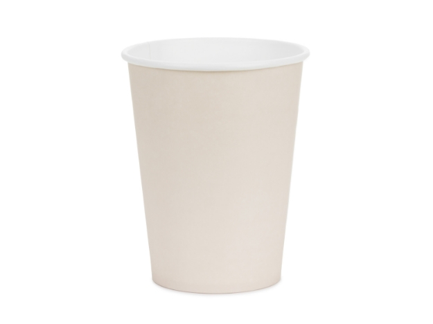 Béžové papírové kelímky o objemu 250 ml – balení 6 ks