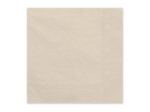 Béžové papírové ubrousky 33 × 33 cm dvouvrstvé – balení 20 ks