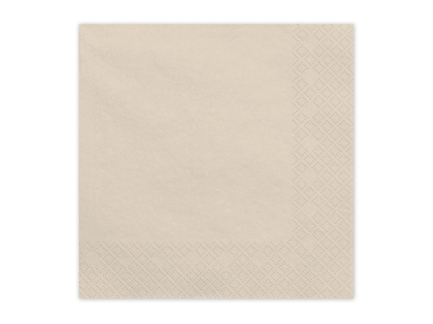 Béžové papírové ubrousky 33 × 33 cm dvouvrstvé – balení 20 ks