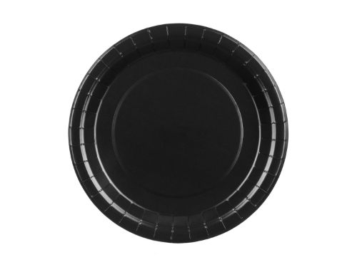 Levně Papírové talíře černé 23 cm – 6 ks