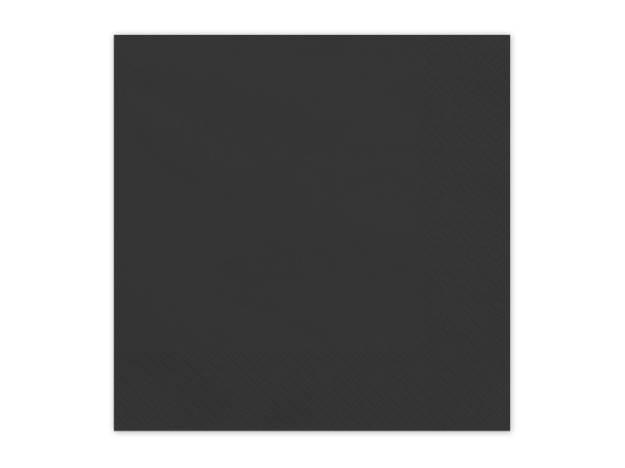 Černé dvouvrstvé papírové ubrousky 33 × 33 cm – balení 20 ks
