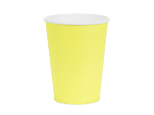 Levně Papírové kelímky žluté 250 ml – 6 ks